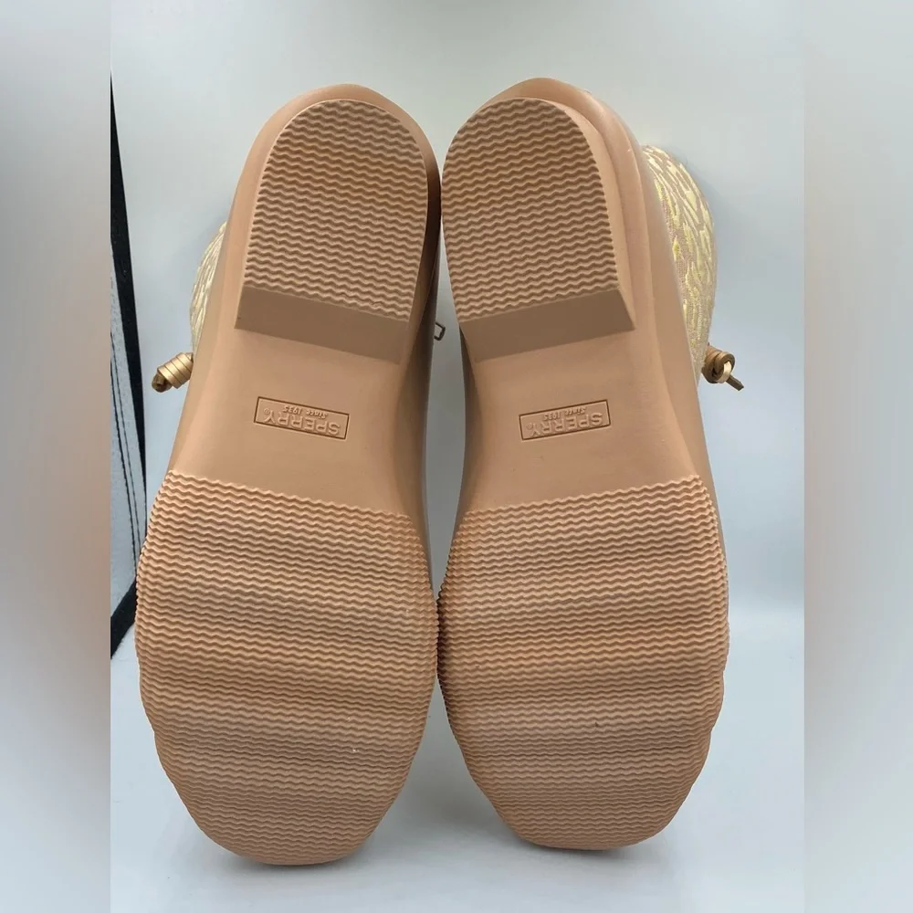 Sperry Tan and Gold Duck Boots